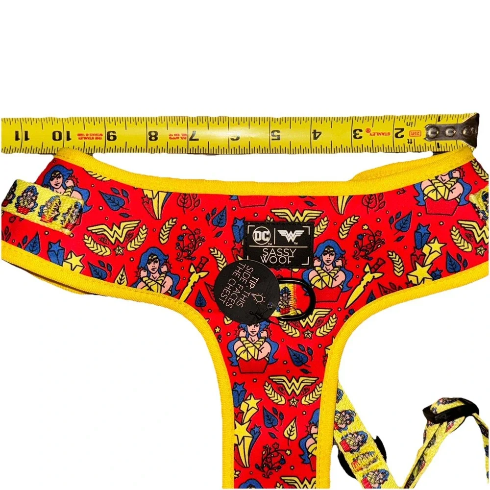 Sassy Woof Adjustable Harness DC Wonder Woman Neoprene Mesh Large Breeds XL NWT